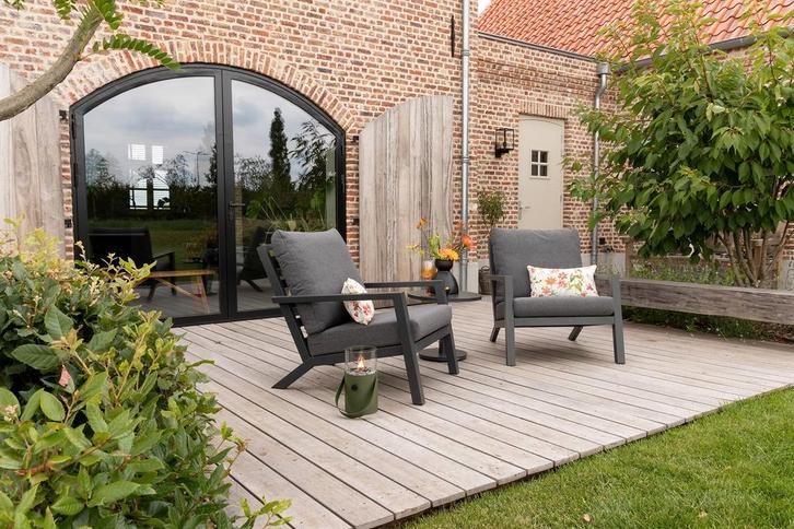 Atlanta/Canto loungestoelen set (3-delig) - Antraciet, Tuin en Terras, Tuinsets en Loungesets, Loungeset, Nieuw, Overige materialen