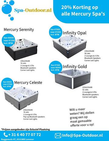 MEGA KORTING Zwemspas Jacuzzi Mercury Spa tot 20% korting beschikbaar voor biedingen