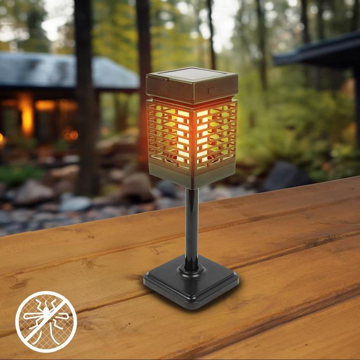 Solar lamp met vlameffect en insectenverdelger Spark, Tuin en Terras, Buitenverlichting, Waterbestendig, Led, Licht-donker-sensor