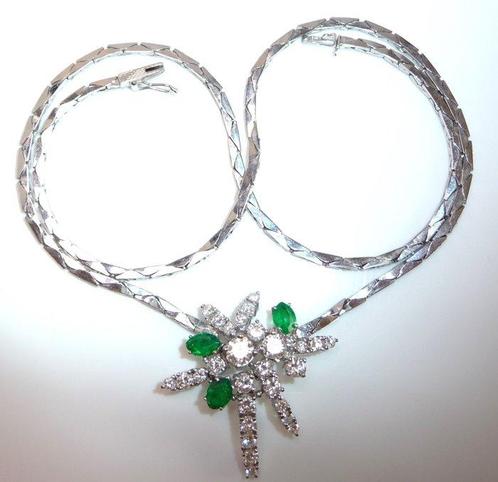 Halsketting - 14 karaat Witgoud - 2.35ct. tw. Diamant, Sieraden, Tassen en Uiterlijk, Kettingen