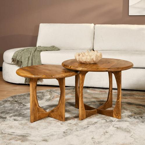 Bijzettafel Milou | Naturel | 60 cm, Huis en Inrichting, Tafels | Salontafels, Nieuw, Ophalen of Verzenden