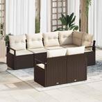 vidaXL Tuin Sofa Set met kussen met opslag 7 pcs Bruin,, Verzenden, Nieuw, Rotan