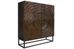 Massief houten hoge kast ZEN CIRCLES 120 cm donkerbruin, Huis en Inrichting, Kasten | Dressoirs, Ophalen of Verzenden, Nieuw