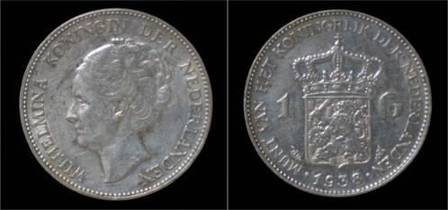 Netherlands Wilhelmina I 1 gulden 1938 zilver, Postzegels en Munten, Munten | Europa | Niet-Euromunten, Verzenden