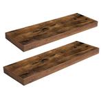 Set van 2 Zwevende Wandplanken – Vintage Bruin met Beugels, Huis en Inrichting, Kasten | Boekenkasten, Verzenden, Nieuw