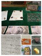 Wereld. Lotto Monete Banconote Mediorientale, bronzi, oro, Postzegels en Munten