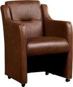 Bruine leren landelijke eetkamerfauteuil - Vintage Leer Brow, Overige kleuren, Nieuw, Leer, Ophalen of Verzenden