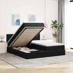 vidaXL Ottoman bed met matrassen en LEDs 180x200cm fluweel, Eenpersoons, Verzenden, Zwart, Nieuw