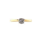 Gouden rozet ring met diamant 14 krt, Sieraden, Tassen en Uiterlijk, Ringen, Verzenden, Zo goed als nieuw, Wit, Goud