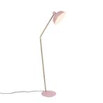 Retro vloerlamp roze met brons - Milou, Nieuw, Overige materialen, Retro, 100 tot 150 cm