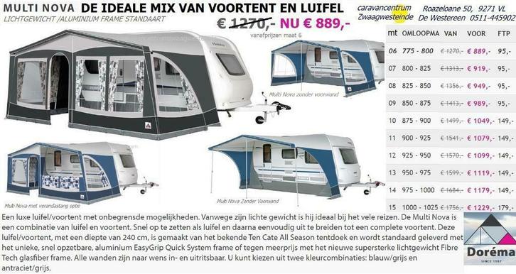 Voortent Luifel Aanbouw  Dorema Issabella Walker Brand, Caravans en Kamperen, Voortenten en Luifels, Nieuw, Ophalen