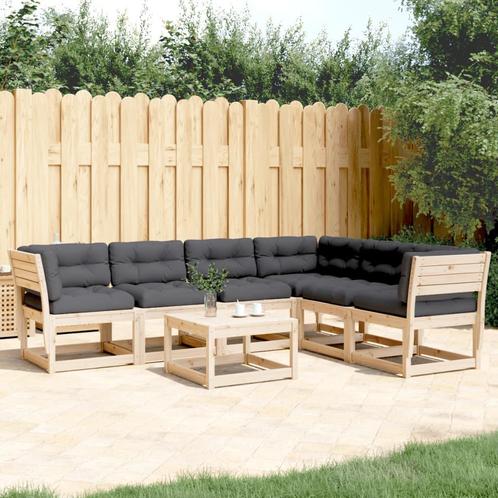 vidaXL 6-delige Loungeset met kussens massief grenenhout, Tuin en Terras, Tuinsets en Loungesets, Loungeset, Nieuw, Verzenden