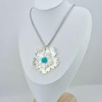 Turquoise - Zilver - Hanger - parelmoer en turkoois, Antiek en Kunst
