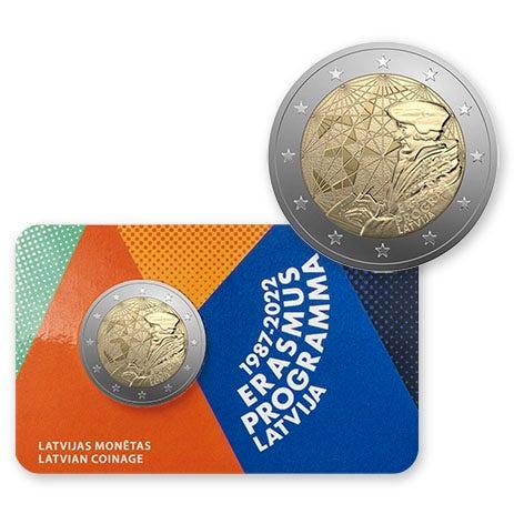 Letland 2 Euro Erasmus 2022 BU Coincard, Postzegels en Munten, Munten | Europa | Euromunten, Verzenden