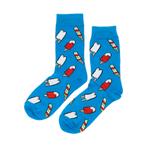 Sokken Katoen - IJsjes Print - Blauw Rood Wit - Maat 36-43, Kleding | Dames, Sokken en Kousen, Nieuw