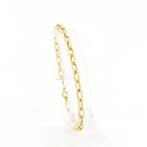 Gouden wijde ankerschakel armband | 20 cm, Sieraden, Tassen en Uiterlijk, Armbanden, Ophalen of Verzenden, Gebruikt, Overige kleuren