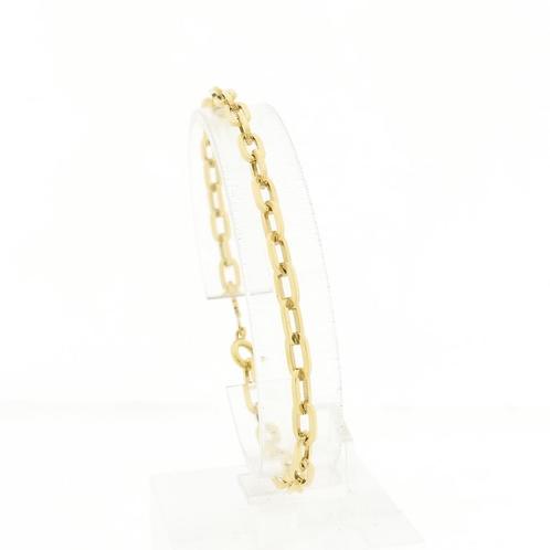 Gouden wijde ankerschakel armband | 20 cm, Sieraden, Tassen en Uiterlijk, Armbanden, Overige kleuren, Gebruikt, Goud, Ophalen of Verzenden