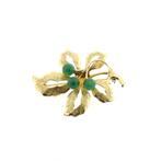 Gouden eikenblad broche met Imperial jade, Sieraden, Tassen en Uiterlijk, Broches, Goud, Goud, Gebruikt, Verzenden
