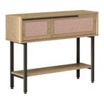 Console tafel Kvænangen 100x29,5x76 cm eikenkleurig rotan lo, Huis en Inrichting, Woonaccessoires | Wandplanken en Boekenplanken