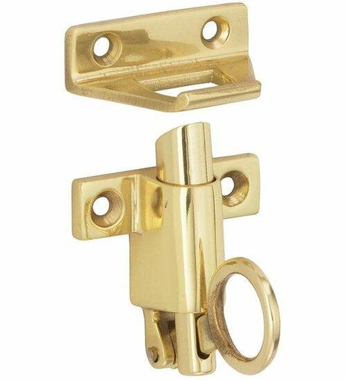Raamknip Elegant met sluitplaat messing ongelakt, Doe-het-zelf en Verbouw, Hang- en Sluitwerk, Nieuw, Ophalen of Verzenden