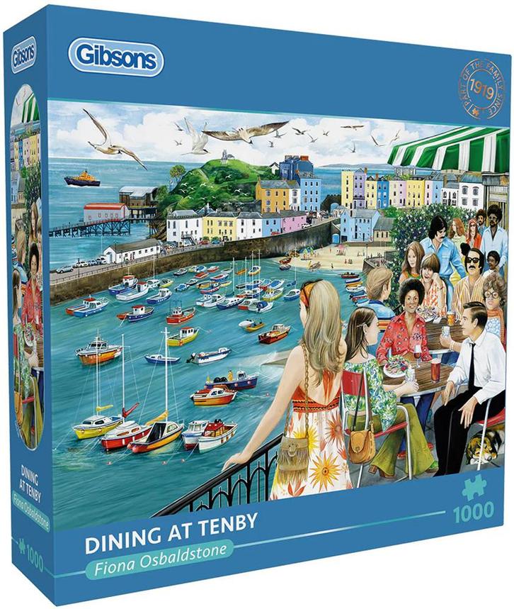 Fiona Osbaldstone - Dining at Tenby Puzzel (1000 stukjes) |, Hobby en Vrije tijd, Denksport en Puzzels, Nieuw, Verzenden