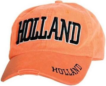 Cap oranje met zwarte letters Holland