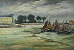 Henry E. Burel (1883 - 1967) - Marine à Honfleur, Antiek en Kunst, Kunst | Schilderijen | Klassiek