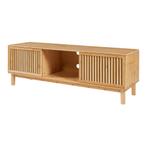 TV meubel Ypäjä 150x42x50 cm bamboe naturel [en.casa], Huis en Inrichting, Kasten | Televisiemeubels, Verzenden, Nieuw