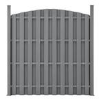 HKC schutting met palen gebogen design - grijs, Tuin en Terras, Verzenden, Nieuw