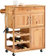 2dekans | SoBuy Keukentrolley met Lades en Wijnrek,, Huis en Inrichting, Ophalen of Verzenden, Zo goed als nieuw