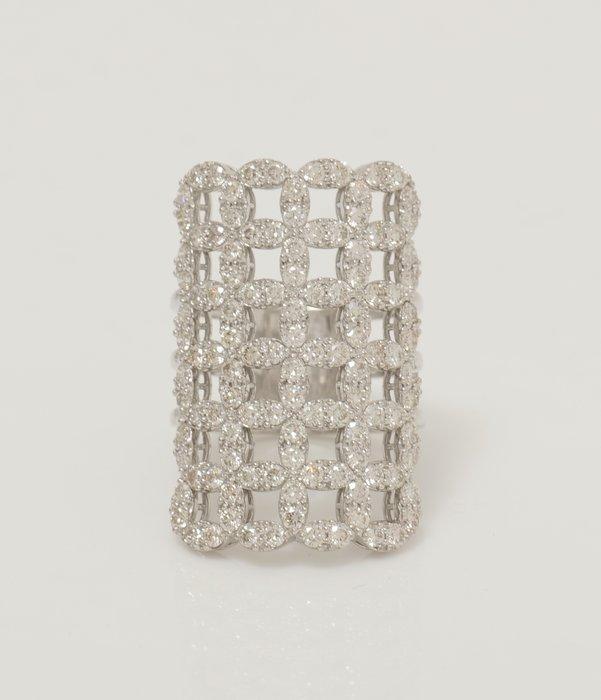 Statement ring - 14 karaat Witgoud - 2.74ct. tw. Diamant, Sieraden, Tassen en Uiterlijk, Antieke sieraden