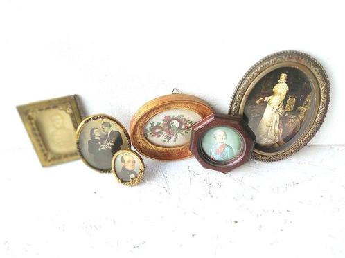 Fotolijst (6) - metaal, stop metali, hout - antieke, Antiek en Kunst, Curiosa en Brocante