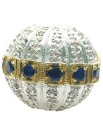 Zonder Minimumprijs - Ring - 9 kt. Zilver, Geel goud Saffier, Sieraden, Tassen en Uiterlijk, Ringen, Nieuw