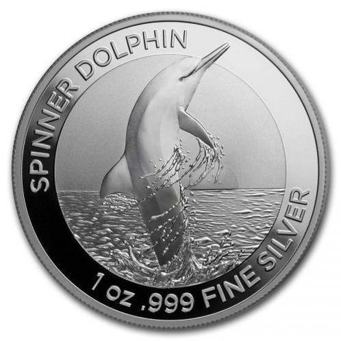 Spinner Dolphin 1 oz 2020 (RAM) (25.000 oplage), Postzegels en Munten, Munten | Oceanië, Losse munt, Zilver, Verzenden