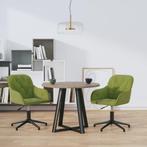 vidaXL Eetkamerstoelen draaibaar 2 st fluweel lichtgroen, Verzenden, Nieuw