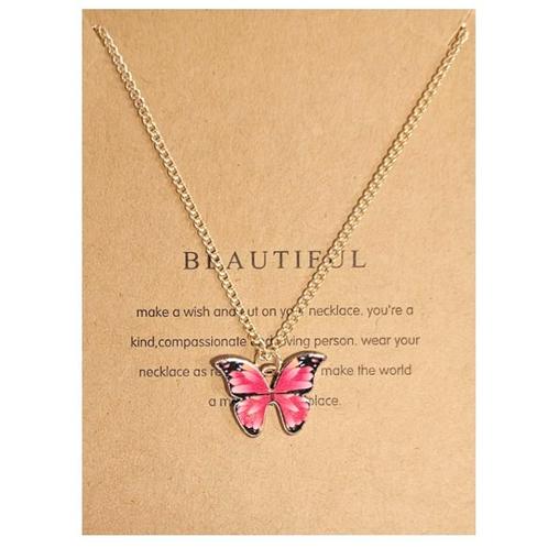 Fako Bijoux® - Doe Een Wens - Vlinder Ketting - Make A Wish, Sieraden, Tassen en Uiterlijk, Kettingen, Verzenden