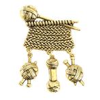 Fako Bijoux - Broche - Truitje Breien - 37x52mm -, Verzenden, Nieuw