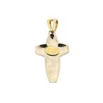 Bicolor gouden hanger van een kruis met corpus, Ophalen of Verzenden, Gebruikt, Goud, Overige merken