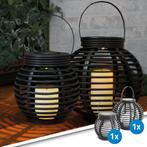 Solar LED Lantaarn Basket Small + Medium (set van 2 stuks), Tuin en Terras, Buitenverlichting, Kunststof, Verzenden, Minder dan 50 watt