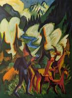 Ernst Ludwig Kirchner - Hirte mit Ziegen am Morgen (1918)