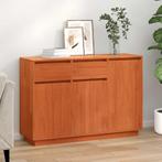vidaXL Dressoir met lade Wasbruin 110 x 34 x 75 cm Massief, Verzenden, Nieuw, Grenenhout, Minder dan 50 cm