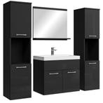 Badkamermeubel Set Montreal XL 60 x 35 cm Zwart Badmeubel, Huis en Inrichting, Badkamer | Badkamermeubels, Verzenden, Nieuw, Wastafelkast