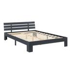 Houten bed Nivala grenen met bedbodem 140x200 donkergrijs