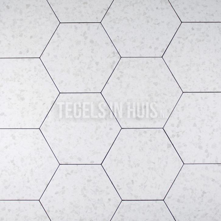 Vloertegel / wandtegel inspire hexagon terrazzo wit 20x24, Doe-het-zelf en Verbouw, Tegels, Vloertegels, Nieuw, 10 m² of meer