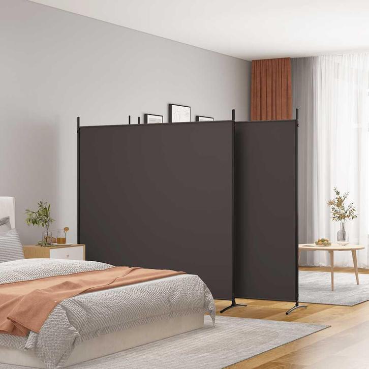 vidaXL Kamerscherm met 4 panelen 698x180 cm stof bruin, Huis en Inrichting, Woonaccessoires | Kamerschermen, Nieuw, Verzenden