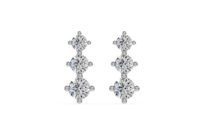 Oorbellen - 14 karaat Witgoud - 3.47ct. tw. Diamant, Sieraden, Tassen en Uiterlijk, Oorbellen