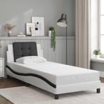 vidaXL Bedframe zonder matras Zadar kunstleer wit en zwart, Overige materialen, Eenpersoons, Verzenden, Zwart
