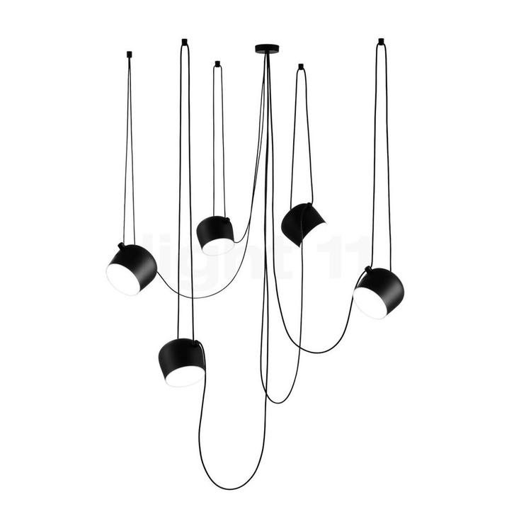Flos Aim Sospensione LED 5-lichts, zwart (Hanglampen), Huis en Inrichting, Lampen | Hanglampen, Nieuw, Verzenden
