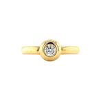 Gouden solitair ring met diamant 18 krt, 18 tot 19, Goud, Dame, Wit