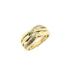 Gouden ring met diamant | 0,08 ct. (luxe ring, geelgoud), Gebruikt, Overige kleuren, Ophalen of Verzenden, 17 tot 18